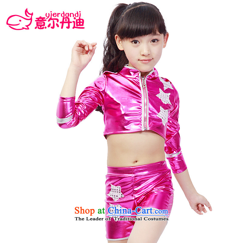 Children's entertainment services to boys and girls costumes and Jazz Dance Dance Dance performances by street children modern dance on the dress leather garments red 140 to dance, Dan (yierdandi) , , , shopping on the Internet