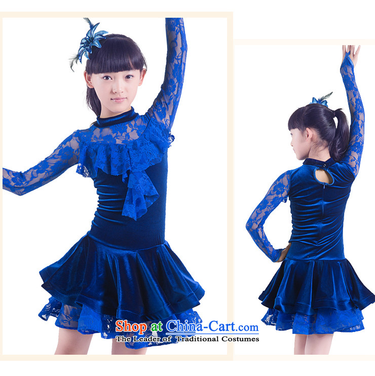 Children Latin dance wearing long-sleeved autumn and winter lace Latin dance show services for children with the skirt exercise clothing dance competitions services blue 160 pictures, prices, brand platters! The elections are supplied in the national character of distribution, so action, buy now enjoy more preferential! As soon as possible.