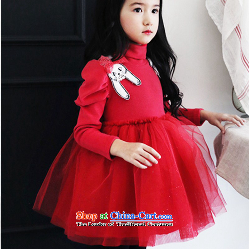 Children's wear girls in spring and autumn 2015 children fall and winter new Korean fashion sense of sweet long-sleeved dresses Korean lady skirt (C D 140 BLUE YOGA (VINIKAVEN) , , , shopping on the Internet