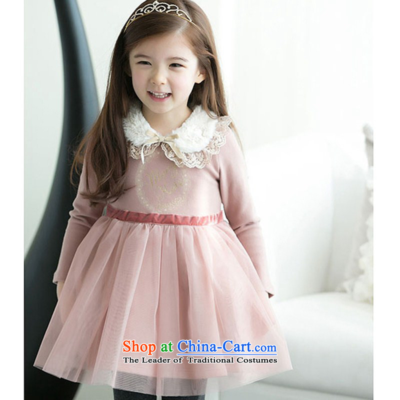 Children's Wear Skirts girls in spring and autumn 2015 installed the new Korean version of large child children long-sleeved shirt skirts performances princess skirt skirt B pink color performance 140