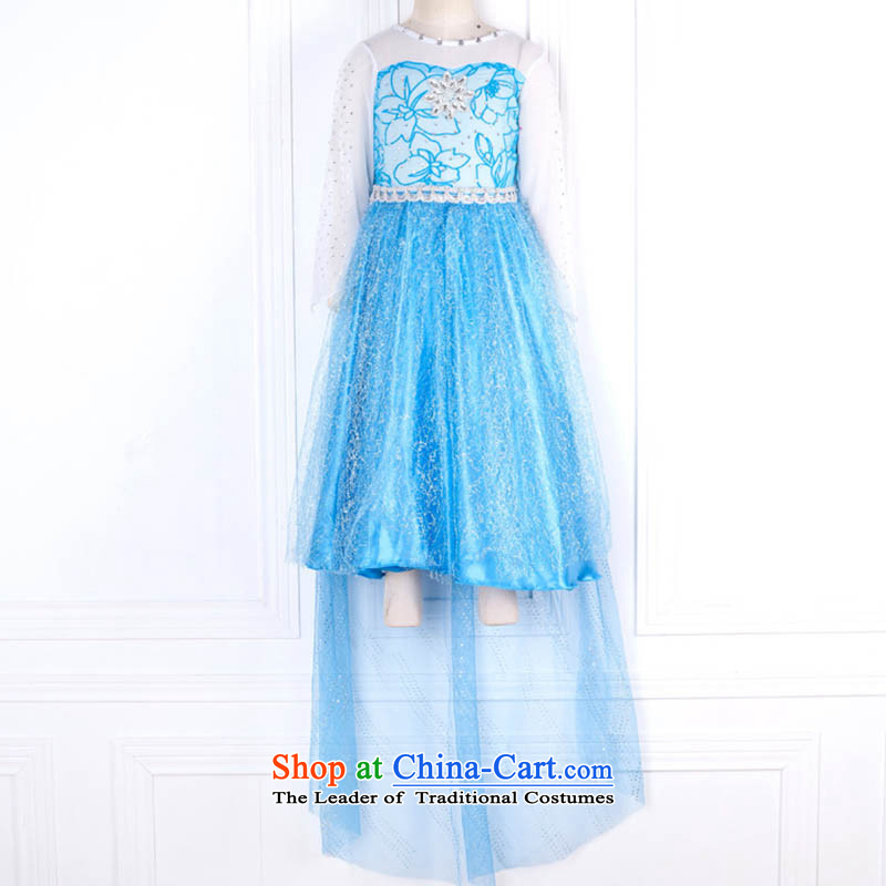 In accordance with the share option scheme (yibaigou hundreds of snow and ice) Princess skirt Aicha Queen Christmas children's clothing Christmas shows suits skirts Aisha Princess skirt blue skirt 140 (yibaigou according to hundreds) , , , shopping on the