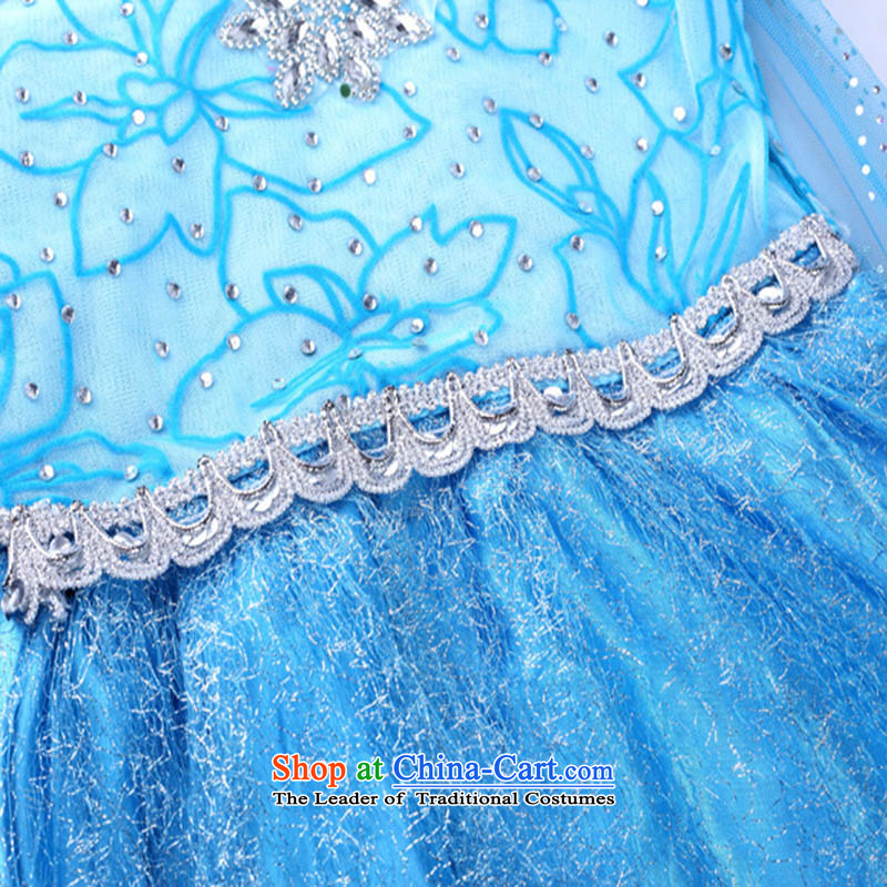 In accordance with the share option scheme (yibaigou hundreds of snow and ice) Princess skirt Aicha Queen Christmas children's clothing Christmas shows suits skirts Aisha Princess skirt blue skirt 140 (yibaigou according to hundreds) , , , shopping on the