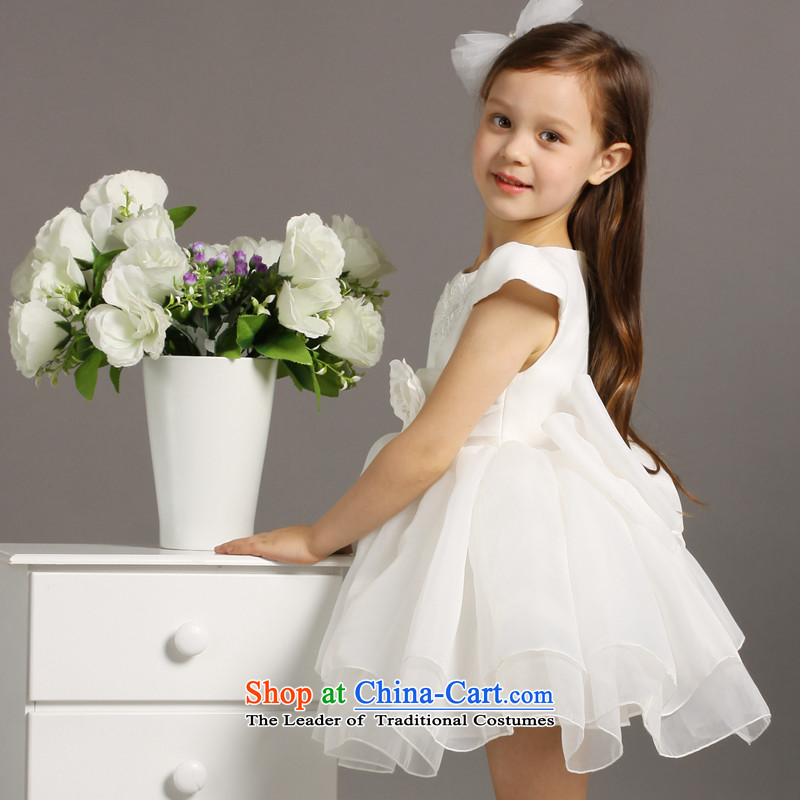 Had to hold workshop on the princess children yi skirt Flower Girls dress temperament short-sleeved bon bon skirt children evening dress girls dress dress children dress skirt princess skirt spring white 140 (small size), the workshop on Yi , , , shopping