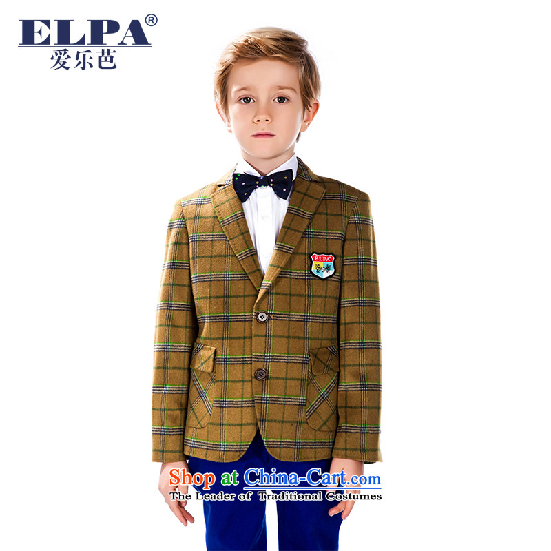 The 2014 autumn and winter ELPA new children's wear boys wool grid Suits Small suit? Flower Girls will dress?NXB0021A 125