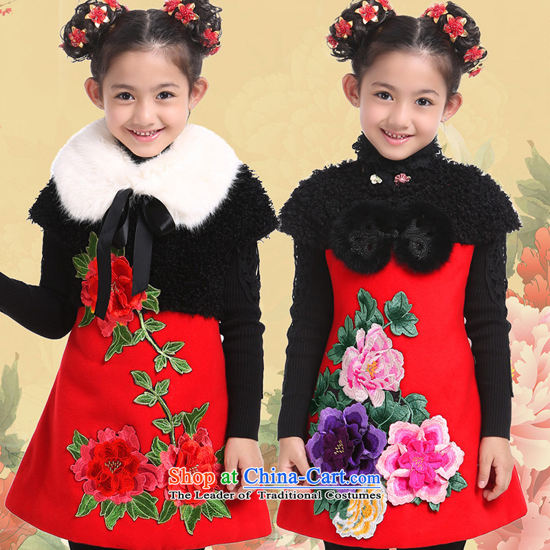 Beautiful dolls Soo-Tang dynasty children winter girls New Year Concert Dress Shirt thoroughly skirt qipao folder under My Country T30 Color Tianxiang Chinese red 150, beautiful doll-soo (liangliwawaxiu) , , , shopping on the Internet