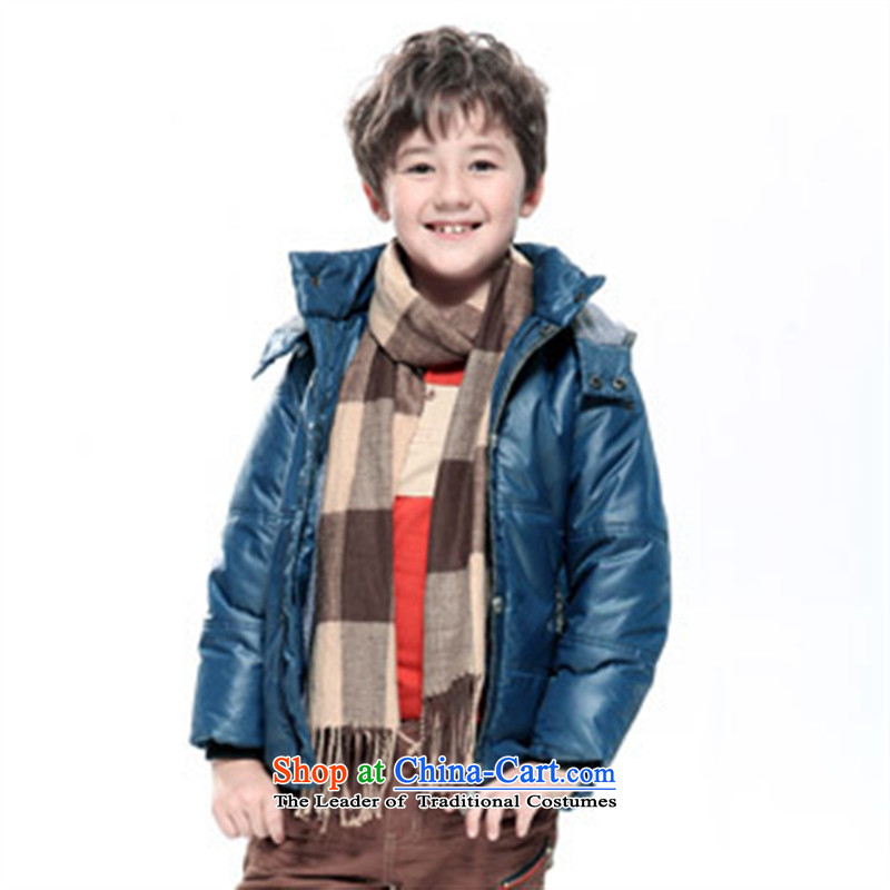 The representatives of Bosnia and of children's wear _domoko_ Big Boy Our autumn and winter clothing robe of winter clothing ãþòâ Korean thick out in Long Cap Blue 130cm