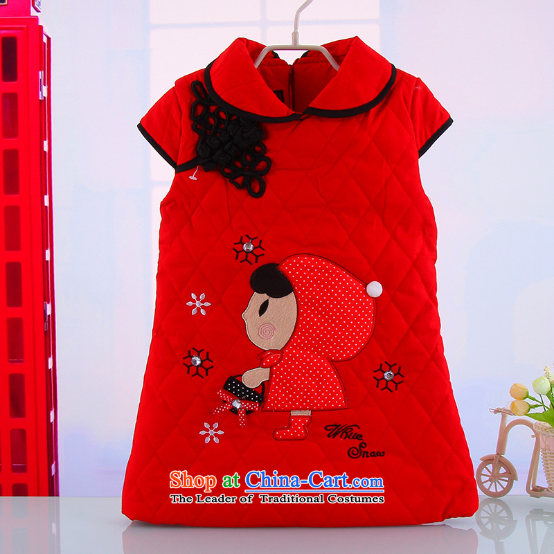 The new child winter thick warm Tang dynasty qipao girls goodies outdoor pure cotton Little Red Riding Hood Tang dynasty 5348 red 110, small and Dodo xiaotuduoduo) , , , shopping on the Internet