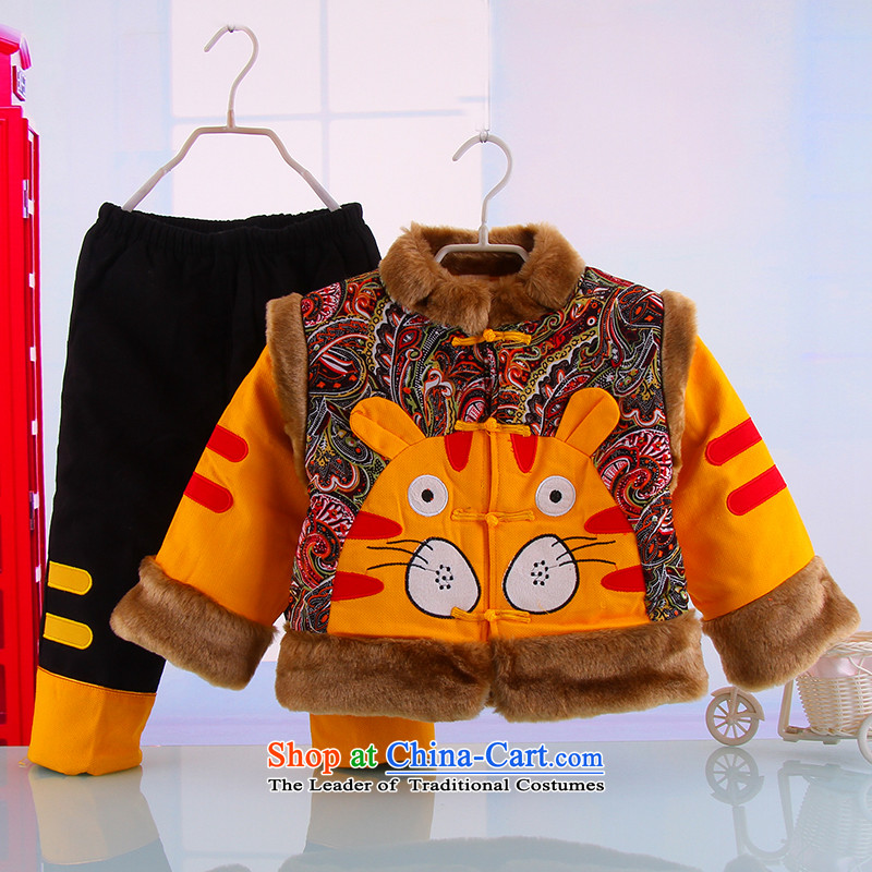 The autumn and winter new children's long-sleeved warm thick outdoor Tiger Tang dynasty boy New Year Holiday 5342 ethnic yellow 110 Bunnies Dodo xiaotuduoduo) , , , shopping on the Internet