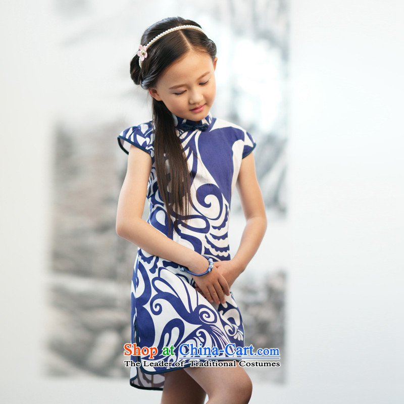 Ethernet-Summer Children qipao girls Tang Dynasty Pure Cotton Da Tong Zheng will national classical style qipao celadon Flower Girls dress Charlene Choi Yeon Celadon 150, Ethernet-shopping on the Internet has been pressed.