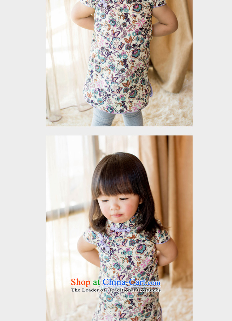 Child Lok Wei spring and summer children qipao Tang dynasty small saika girls short-sleeved dresses Chinese literature and art nouveau pure cotton dress suit 110 pictures your baby, prices, brand platters! The elections are supplied in the national character of distribution, so action, buy now enjoy more preferential! As soon as possible.