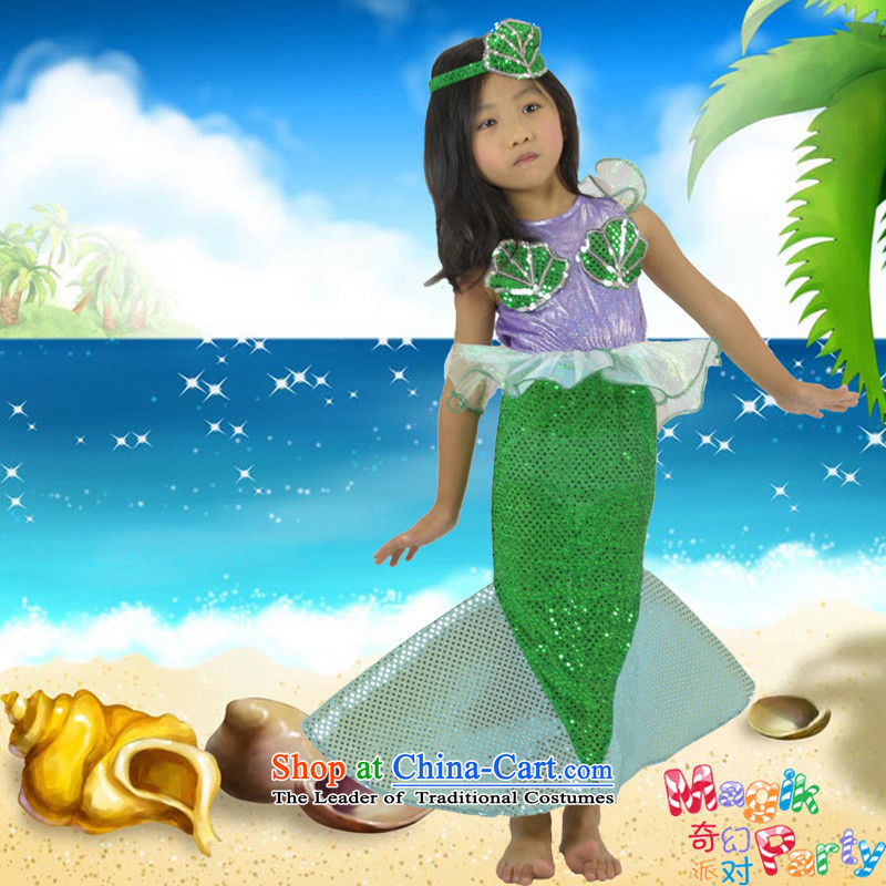Fantasy Halloween costume party girls show apparel photography services dresses Party Role Play Mermaid Princess skirt with head-dress code), a 110cm(5-6 party (magikparty) , , , shopping on the Internet