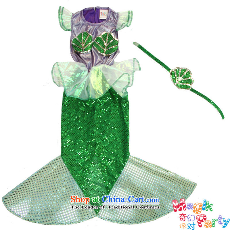 Fantasy Halloween costume party girls show apparel photography services dresses Party Role Play Mermaid Princess skirt with head-dress code), a 110cm(5-6 party (magikparty) , , , shopping on the Internet