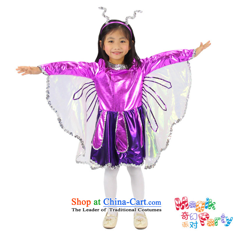 Fantasy party, the Bangwei clothing fashions show girls kindergarten role play butterfly dresses purple?140cm_11-12 code_