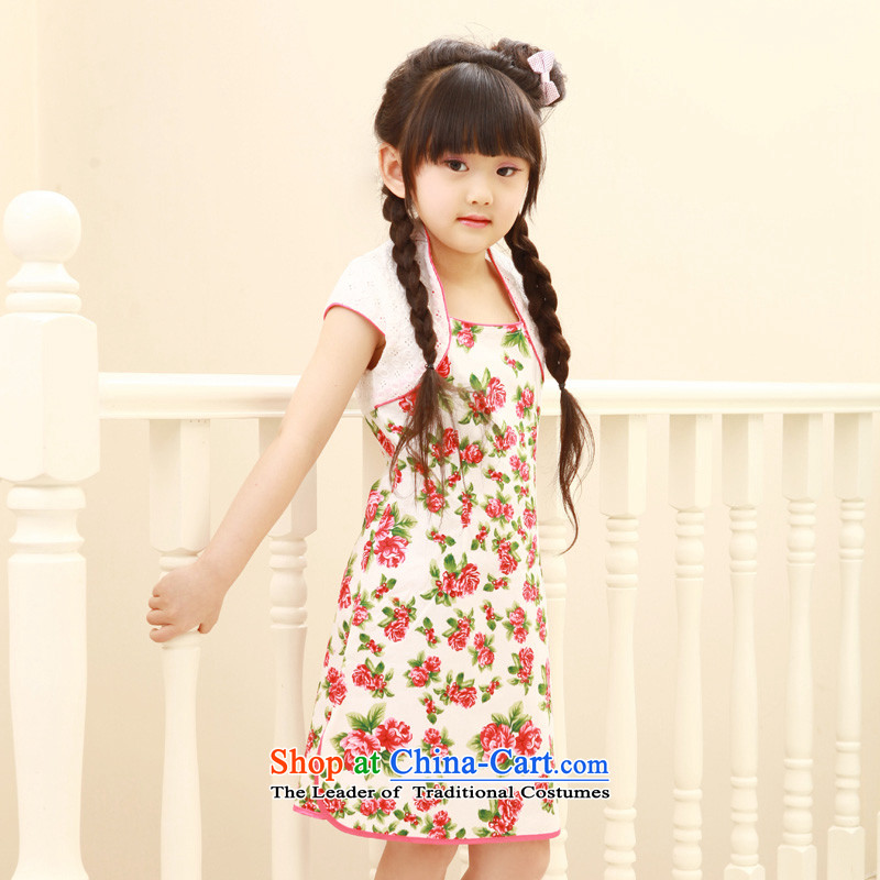Ethernet childcare leave two pure cotton improved version of girls for children small shawl qipao show service Tang dynasty China wind Mudan Summer Language 160 Ethernet-shopping on the Internet has been pressed.