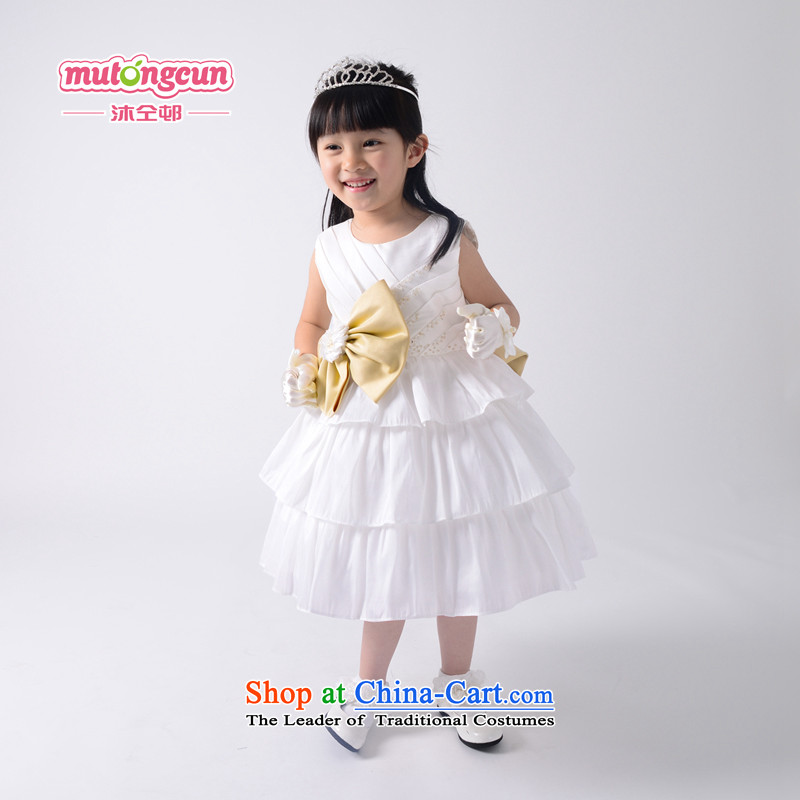 Bathing in the estate of the colleagues of the girl child upscale princess dress skirt bon bon skirt wedding dresses will 069 gold bow tie 150cm, warmly welcomes estate shopping on the Internet has been pressed.