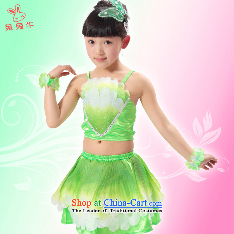 Children will national girls dancing skirt child care services Costume Dance 610 children costumes female and rabbit cattle 150cm, yellow , , , shopping on the Internet