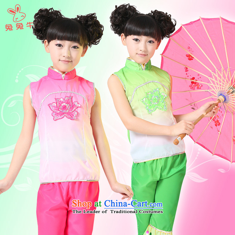Rabbit and cattle children dance folk dance will dress girls costumes and early childhood stage costumes and cattle and 140 red , , , shopping on the Internet