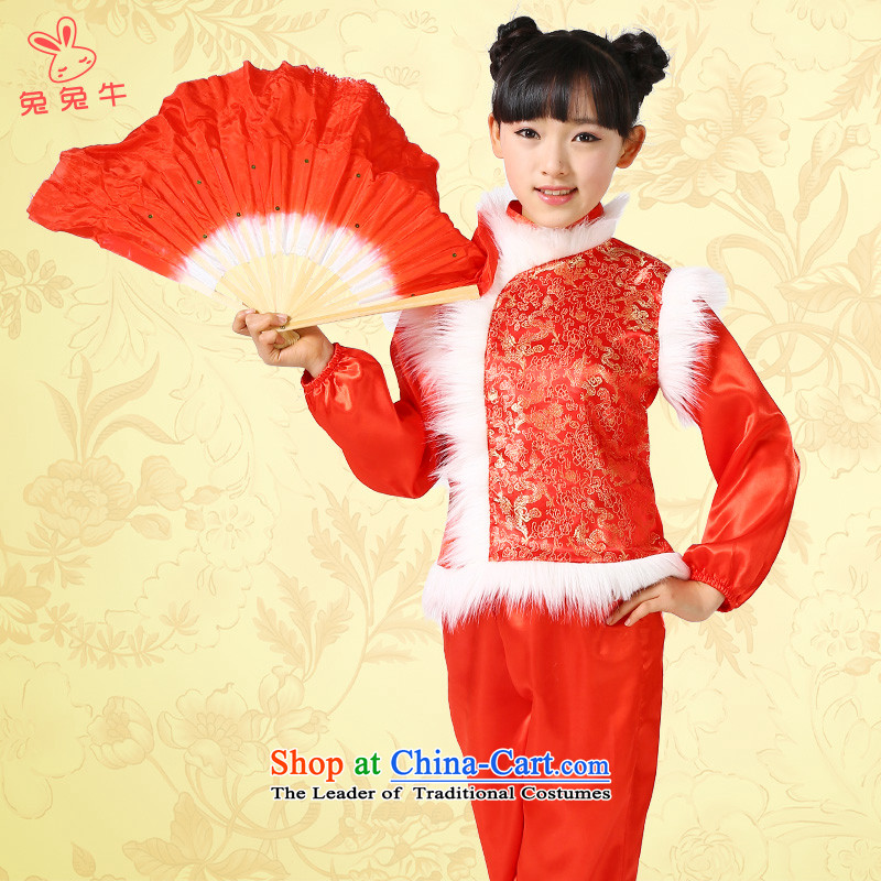 New Year's children will show early childhood services nation macrame serving children Christmas clothing yangko girls red with traditional charge 120-130 and cattle and shopping on the Internet has been pressed.