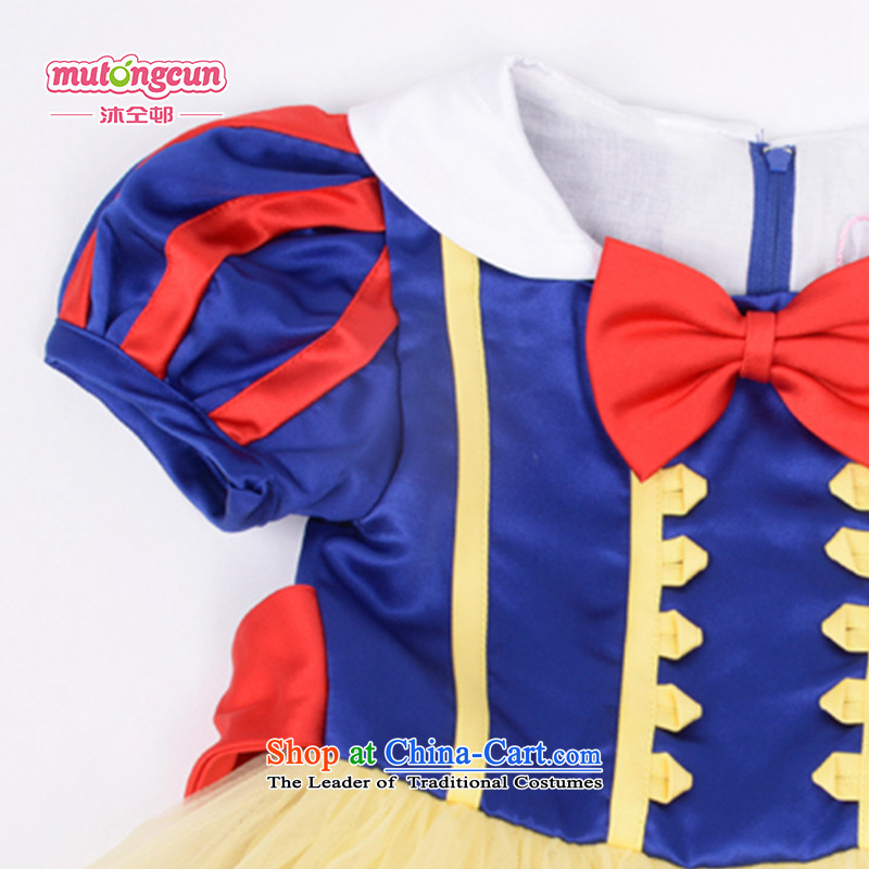Bathing in the estate of the colleagues of the girl child and of children's wear skirts will dress short-sleeved snow white dress children dress bon bon skirt hosted a dinner dress dresses cosplay figure 130cm grants red hairbands and adjust the ribbon, w