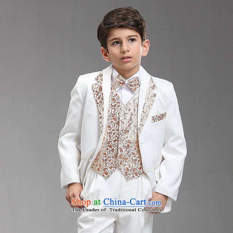Recalling that disarmament Ms Audrey Eu suit dress boy children Korean children during the spring and autumn and winter of CUHK child Flower Girls Siu Sai upscale white/orange suit kit 155-165cm recommendation 16 yards, recalling that Wei (yimeiwei) , , ,