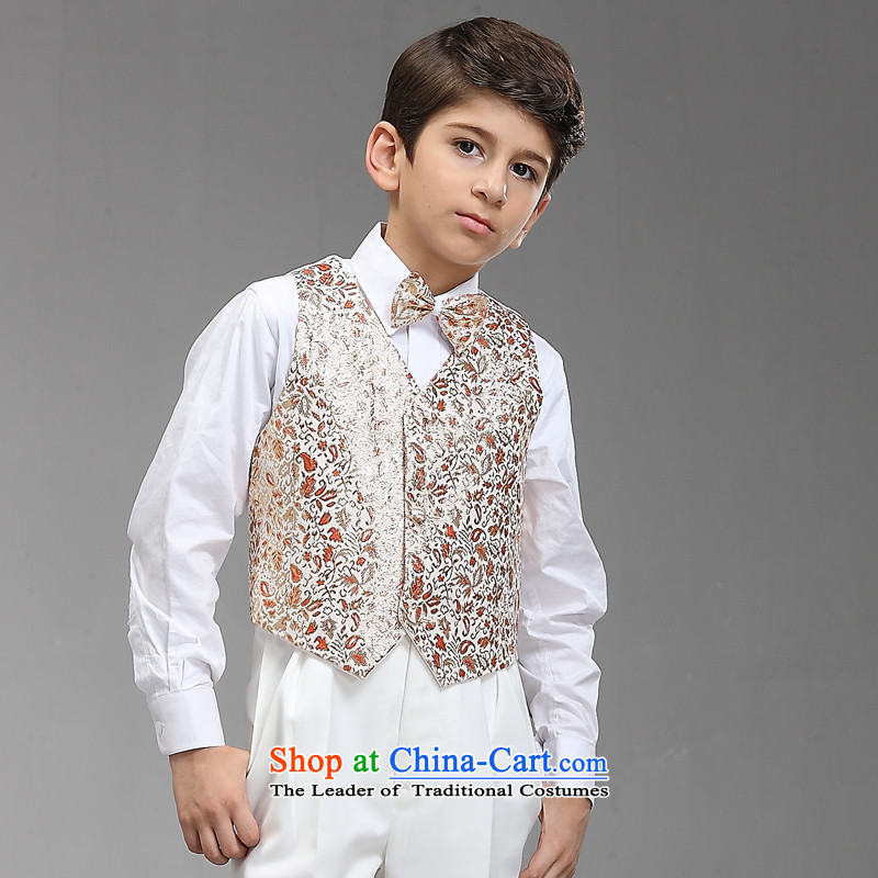 Recalling that disarmament Ms Audrey Eu suit dress boy children Korean children during the spring and autumn and winter of CUHK child Flower Girls Siu Sai upscale white/orange suit kit 155-165cm recommendation 16 yards, recalling that Wei (yimeiwei) , , ,