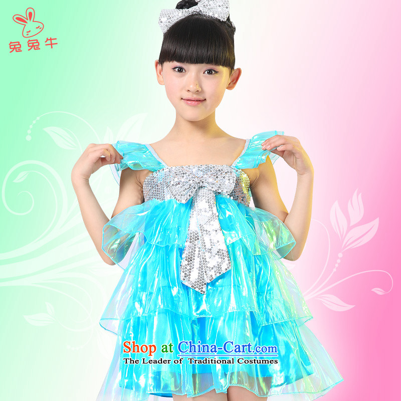 61. Children costumes girl child care modern dance on the stage with dance piece skirt performances will serve the girl child and the Rabbit cattle 120cm, red , , , shopping on the Internet
