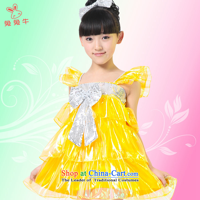 61. Children costumes girl child care modern dance on the stage with dance piece skirt performances will serve the girl child and the Rabbit cattle 120cm, red , , , shopping on the Internet