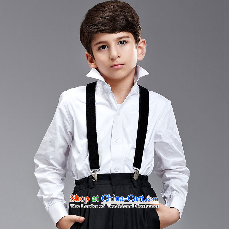 Ms Audrey Eu children's wear boys that suit Small Flower Girls dress Korean students with children wedding-dress boys suits emblazoned with the black border around the edge of the White on black suit counters genuine white black border 145-155cm recommend
