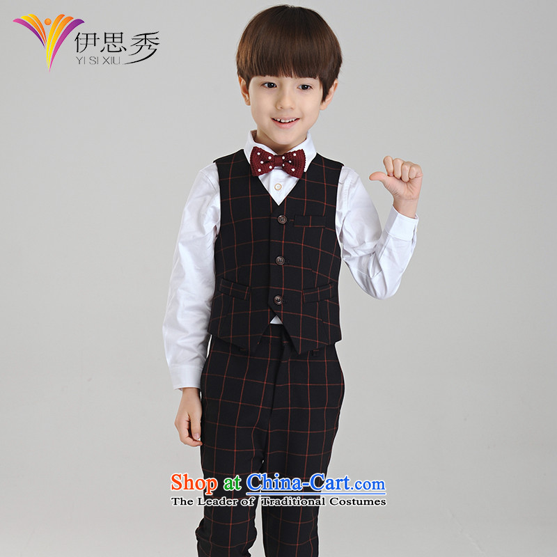 The league-soo children dress vest kit 4 piece flower girls under the auspices of the Korean version of the will of the Sau San boy dress suit, a spring and summer red grille, a kit of 150, 51-soo (yisixiu) , , , shopping on the Internet