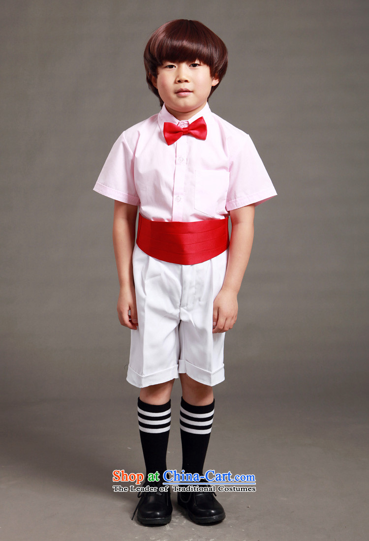 The boy summer performances dress Kit Flower Girls in trousers shorts summer white trousers, white ground blue short-sleeved shirt pink with girdles collar and white short-sleeved shirt + white trousers. 140 (SPOT) Picture, prices, brand platters! The elections are supplied in the national character of distribution, so action, buy now enjoy more preferential! As soon as possible.