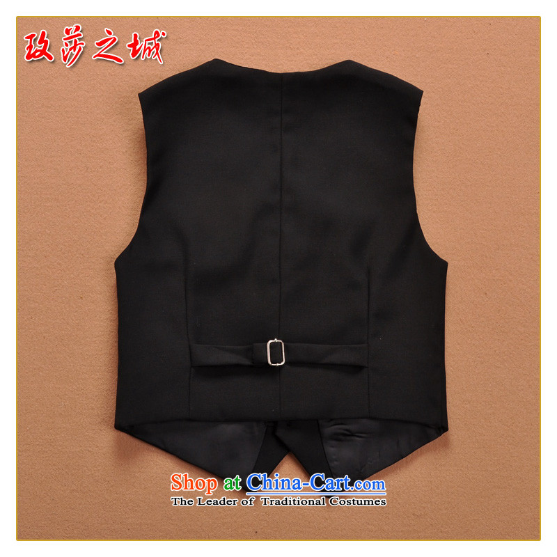 Kids Pure Black Point, a boy performances at shoulder children performances small vest soft palace silk fabric can be tailored black, the city of Windsor shopping on the Internet has been pressed.