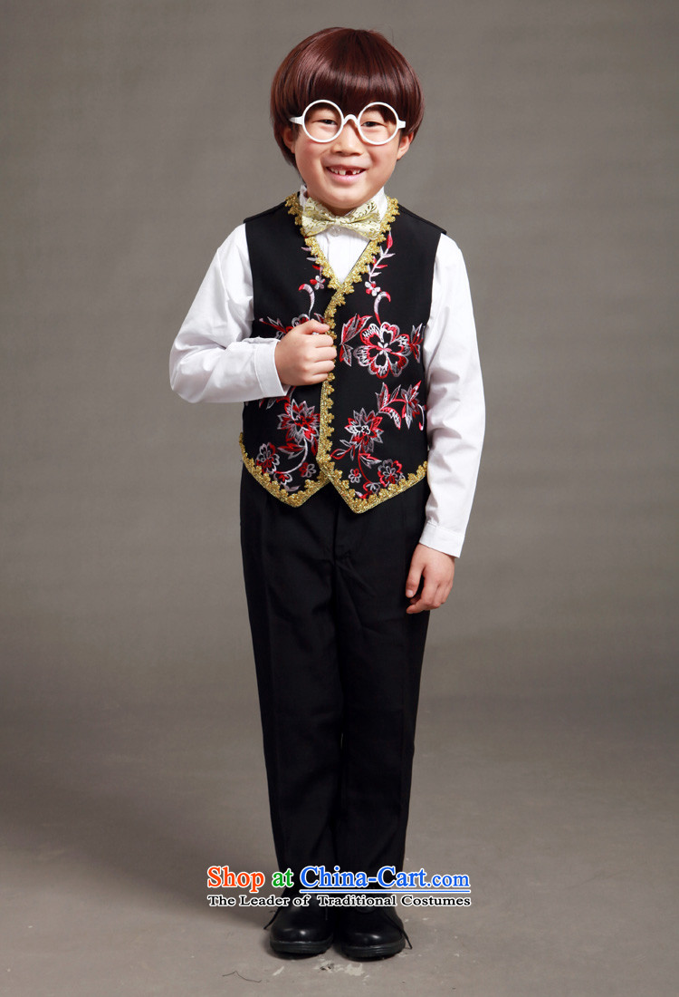 The boy, a black color embroidery on China wind package gold edge stereo embroidery peony children, by flower girls and a black vest black pictures, prices, brand platters! The elections are supplied in the national character of distribution, so action, buy now enjoy more preferential! As soon as possible.