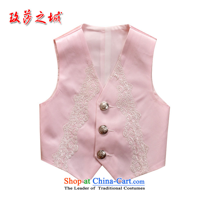 The Korean version of the children, a dress a student-led shows small vest men Flower Girls wedding with Kampala shoulder the white material imports reflective lace white white spot, 140 pink in the city of Windsor shopping on the Internet has been presse