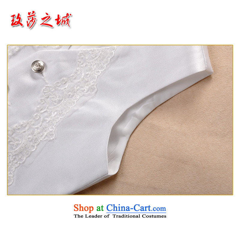 The Korean version of the children, a dress a student-led shows small vest men Flower Girls wedding with Kampala shoulder the white material imports reflective lace white white spot, 140 pink in the city of Windsor shopping on the Internet has been presse