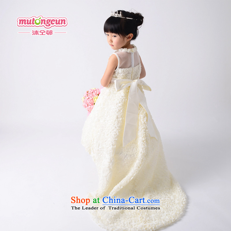 Bathing in the estate children of the colleagues wedding dress girls dress princess skirt Flower Girls skirts and Mei long skirt wedding dress bon bon go show m White House the estate has been pressed 150cm, bathing in the Online Shopping