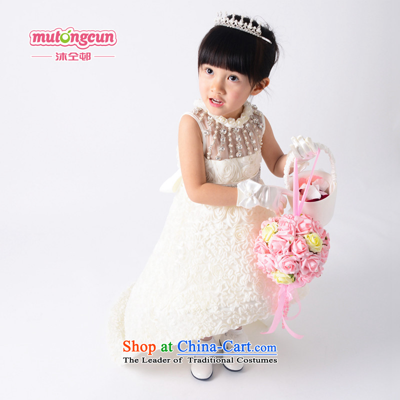 Bathing in the estate children of the colleagues wedding dress girls dress princess skirt Flower Girls skirts and Mei long skirt wedding dress bon bon go show m White House the estate has been pressed 150cm, bathing in the Online Shopping