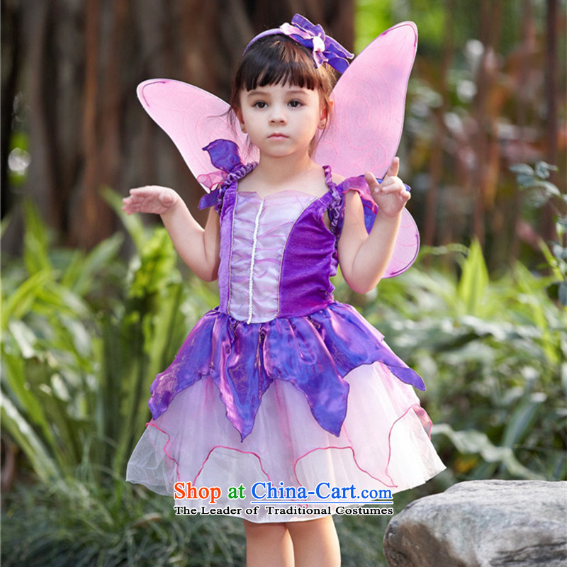  Purple fairy skirt goblins OISK performances will serve children girls princess skirt Light Violet 130