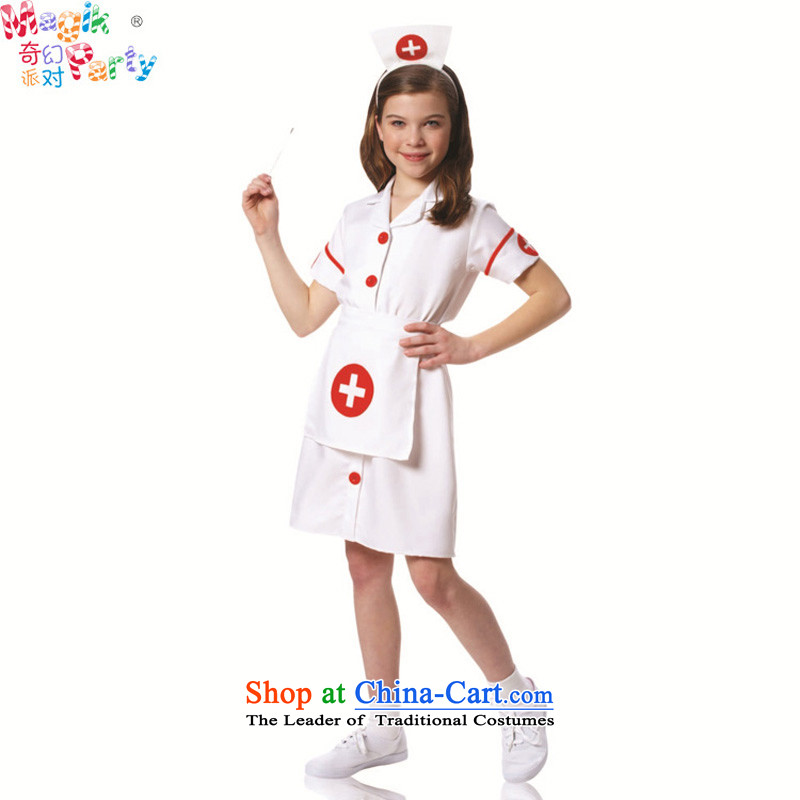 Fantasy Halloween costume party girls show services primary cultural performances Role Play Dress Photography girls Doctors serving nurse uniform white?110cms code