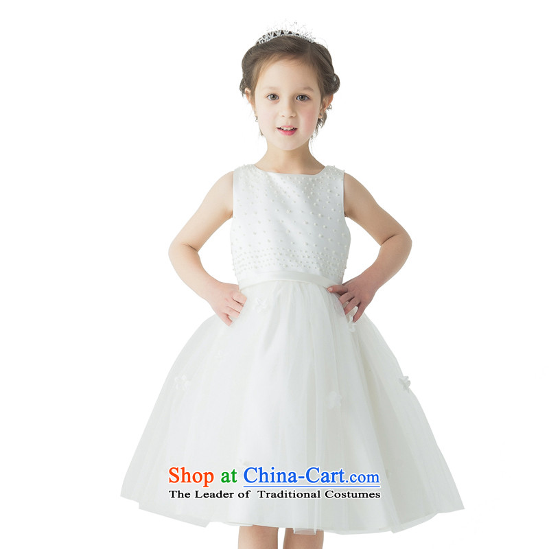 Po Jasmine children dress child princess skirt girls dress skirt Flower Girls will import VISCOSE SATIN dress the dress white?140 - chest 74 Custom_