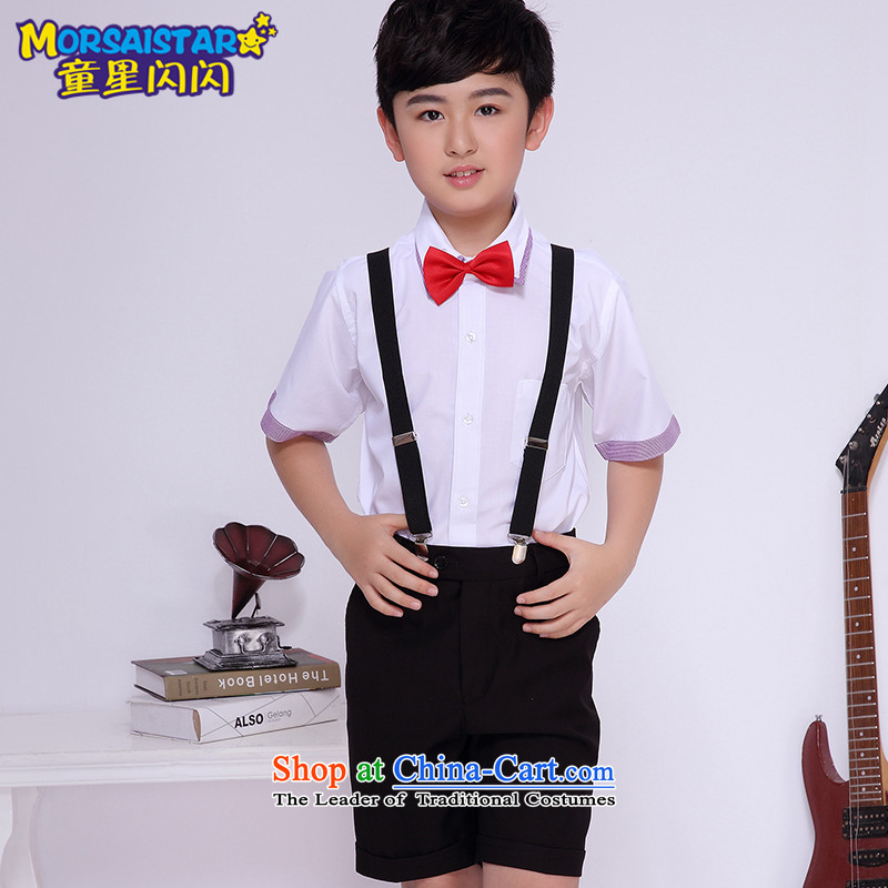 Child star shining boy dance performances to primary and secondary school students to serve Children Chorus of the service package your baby 6 piece shorts + purple-collar short-sleeved shirt 6 piece of 150, child star shining MORSAISTAR () , , , shopping
