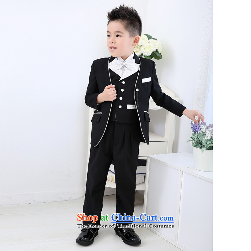 The workshop on yi Flower Girls dress boy children's classical lounge 5 piece silver trimming will fall in a small black suit the Square , , , 150 , Yi shopping on the Internet