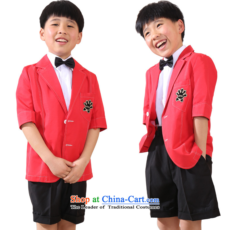 Recalling that disarmament Ms Audrey Eu Korean English academic Flower Girls dress suits for the small boy children's clothing students school uniform kit watermelon red 150 - 160131 recommendation 16 Code