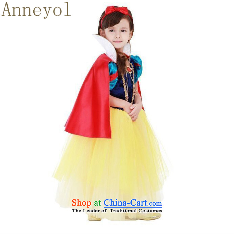 Anneyol skirt snow white gown skirt Halloween dress children birthday party load dress Snow White Dress map color _sent headdress and the mantle_ 120 recommendations 105-115cm High