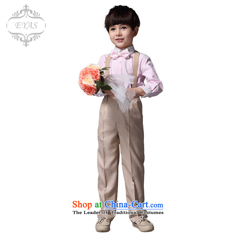 Eyas B suits kit long-sleeved strap kit suit Korean Flower Girls wedding dresses show moderator, the Bangwei Show Services straps trouser press 4 piece set 130