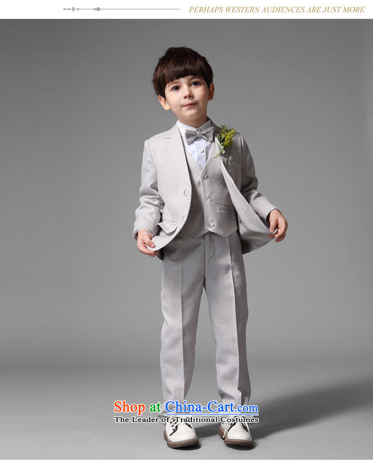 Eyas spring and autumn boys upscale children latticed suits Flower Girls Dress Suit boy Four piece set Korean Light Gray Tartan Four piece set (not included) 130 pictures, shirt price, brand platters! The elections are supplied in the national character of distribution, so action, buy now enjoy more preferential! As soon as possible.
