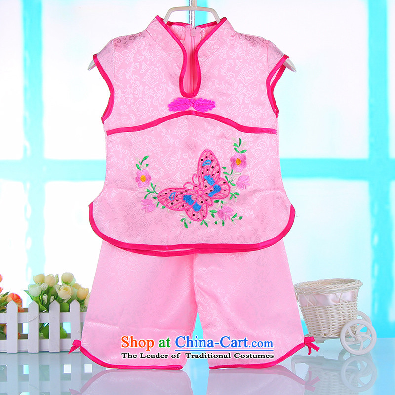 The new girls idyllic wind short-sleeved Tang Dynasty Package your baby girl children summer Chinese silk Tang dynasty, Pink 100 Xia Bunnies Dodo xiaotuduoduo) , , , shopping on the Internet