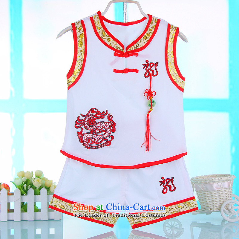 Children's Wear young boys to Tang dynasty Summer Children Pure Cotton Sleeveless Kit China wind baby years Tang dynasty white 100 small and summer Dodo xiaotuduoduo) , , , shopping on the Internet