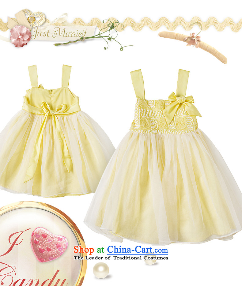 Su Song's 2015 Summer new children's wear dresses girls vest skirt princess skirt small children will dress Yellow 160cm is too small. It is recommended that you select a large number of pictures, prices, brand platters! The elections are supplied in the national character of distribution, so action, buy now enjoy more preferential! As soon as possible.