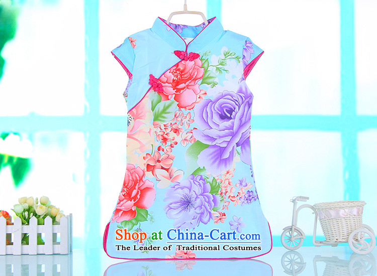 The spring and summer new children Tang dynasty qipao ink Flower Girls short-sleeved dresses Chinese literature and art pure cotton baby blue skirt 130 pictures, prices, brand platters! The elections are supplied in the national character of distribution, so action, buy now enjoy more preferential! As soon as possible.