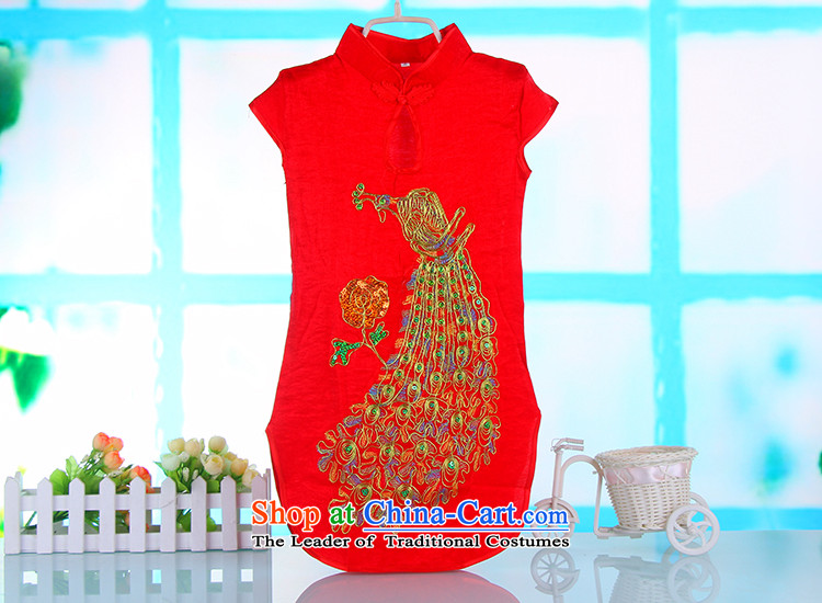 Children's Wear Skirts girls Princess Tang Gown cheongsam red spring and summer children's apparel girls dresses baby dress Embroidery Apron rose 140 pictures, prices, brand platters! The elections are supplied in the national character of distribution, so action, buy now enjoy more preferential! As soon as possible.